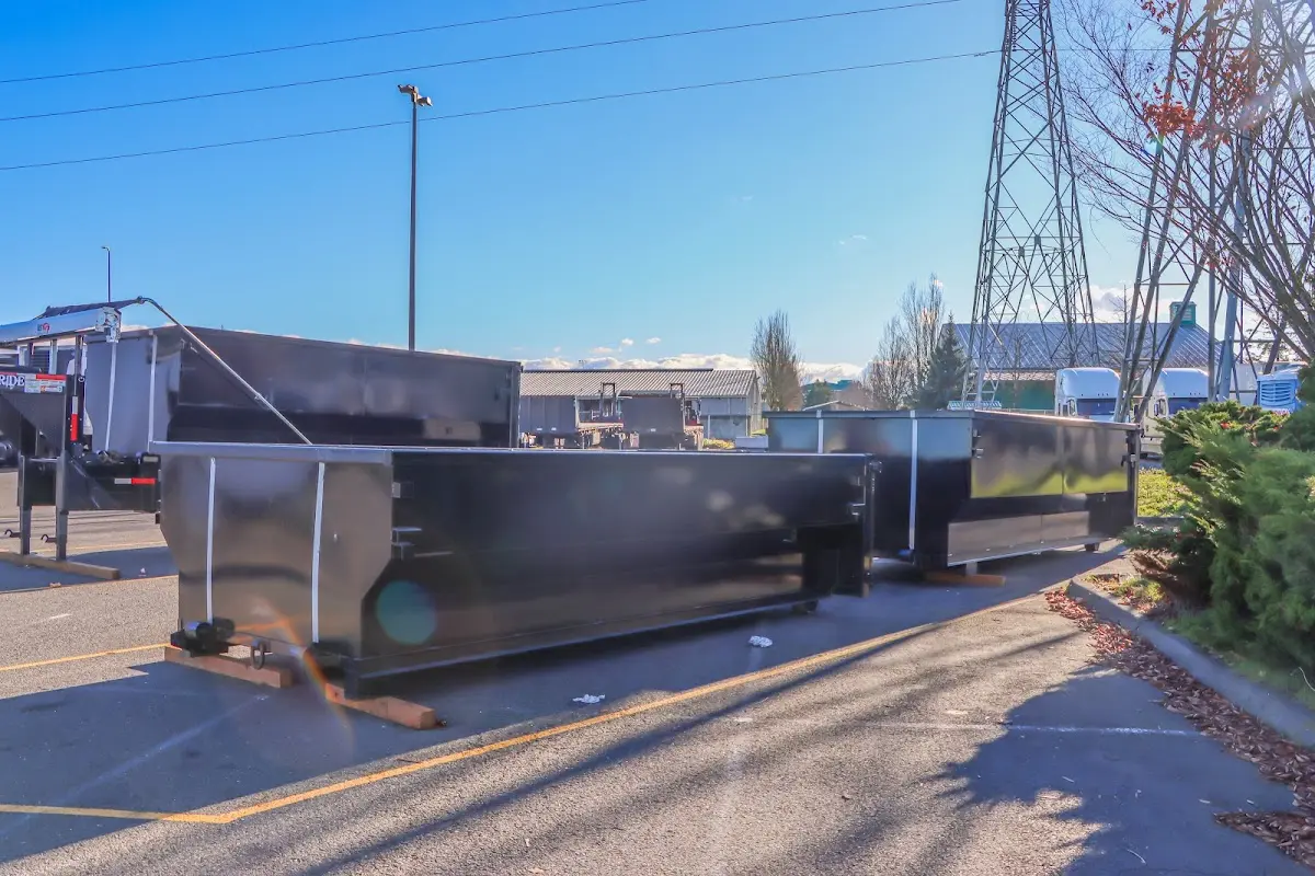 Roll-off dumpster ready for waste disposal at job site for Commercial Dumpster Rental in Beacon Square
